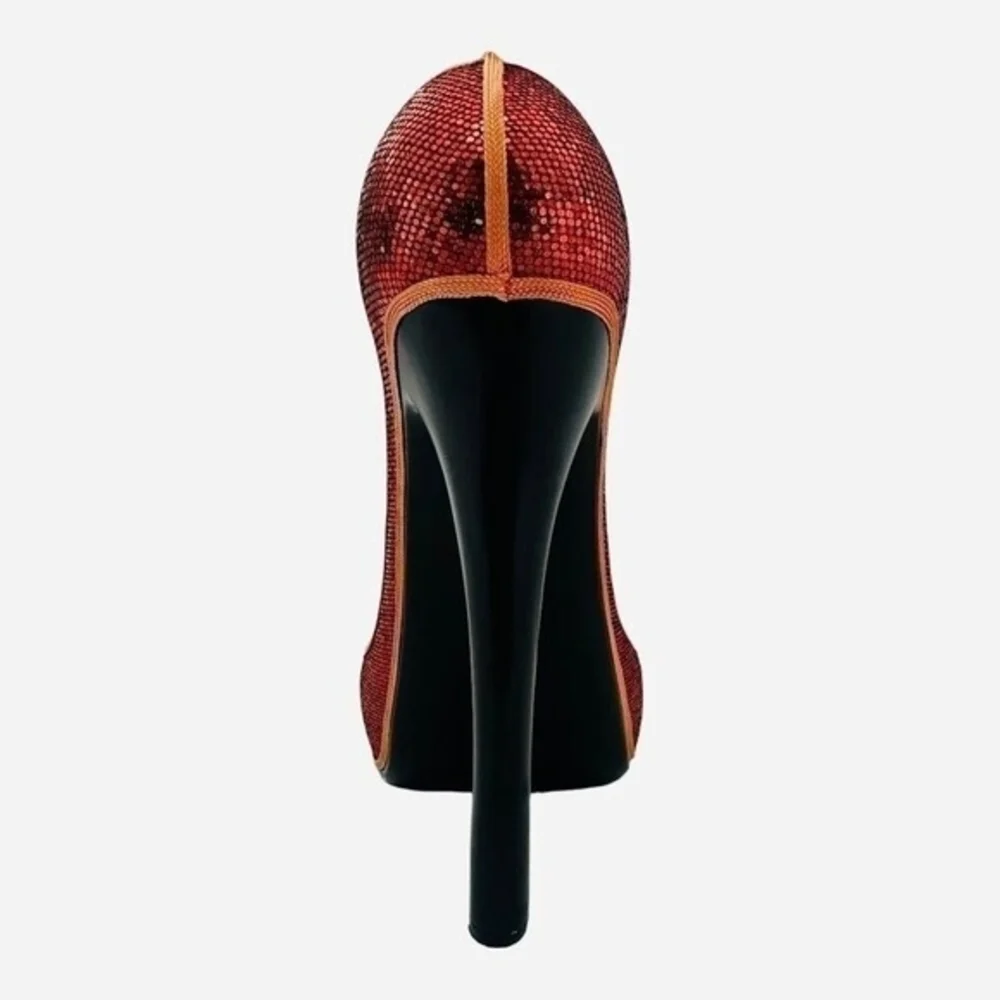 Wild Eye Designs Orange Sequin High Heel Wine Bottle Holder Shoe Display